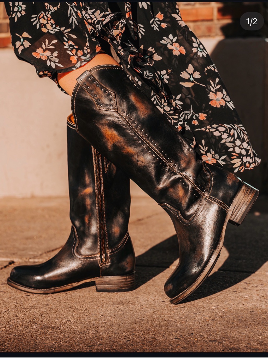 Freebird “Rigger” Leather Boots - Distressed Black